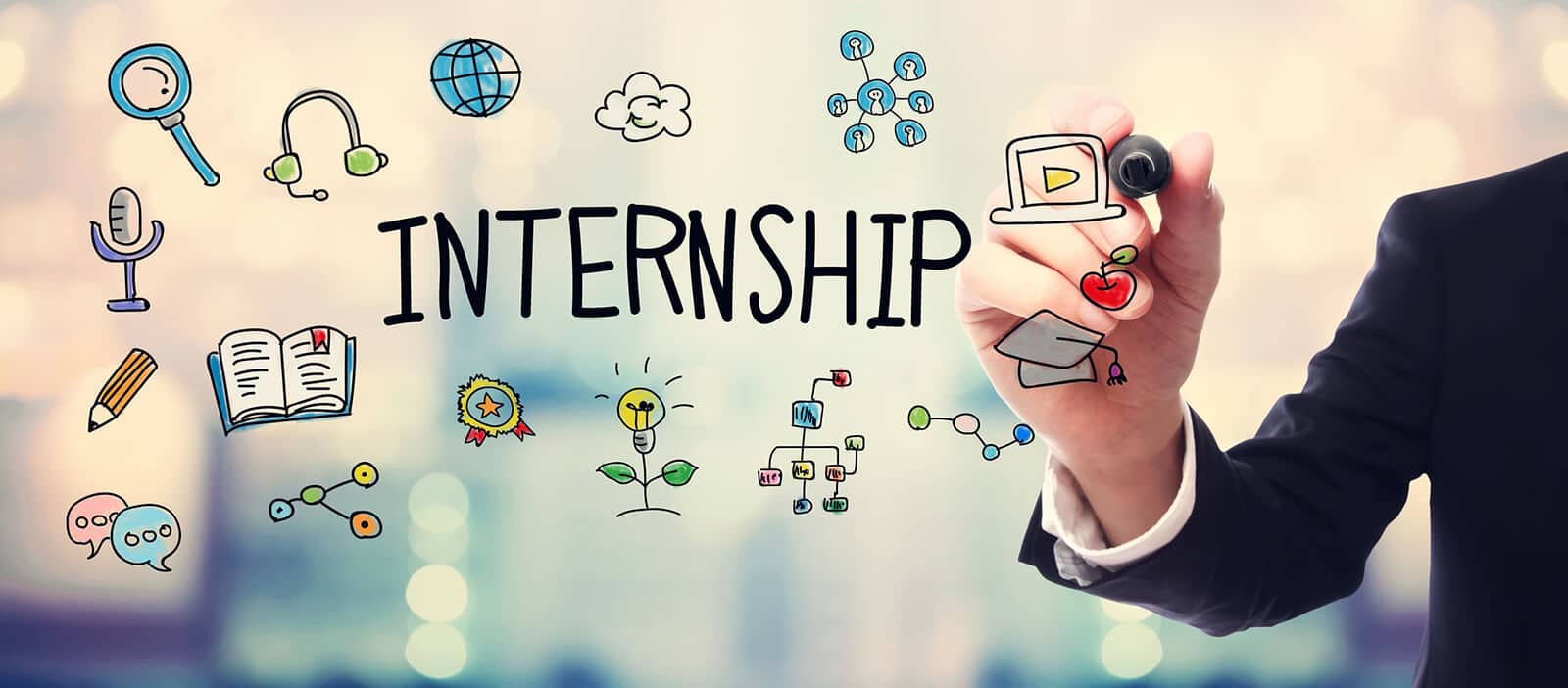 Businessman Drawing Internship Concept First Day businessman-drawing-internship-concept-first-day